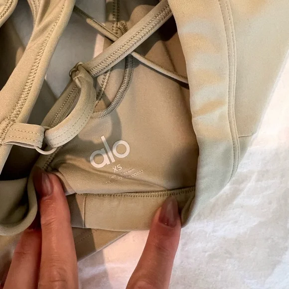 ALO Yoga Bra and Shorts Set in Beige - Picture 7 of 7